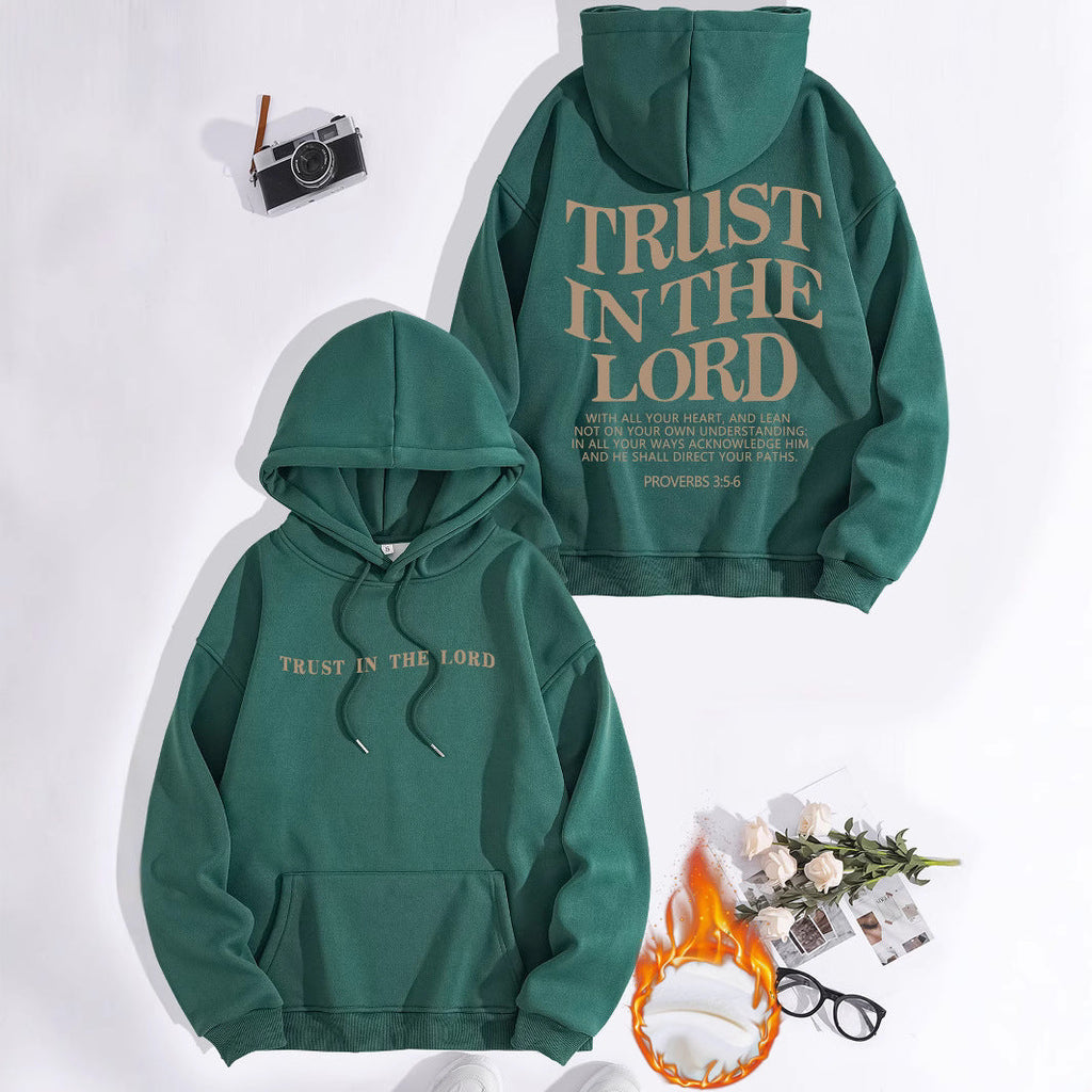 Letter printed hooded sweatshirt