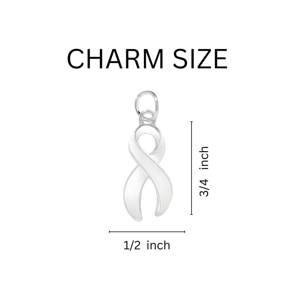 Large White Ribbon Awareness Charms