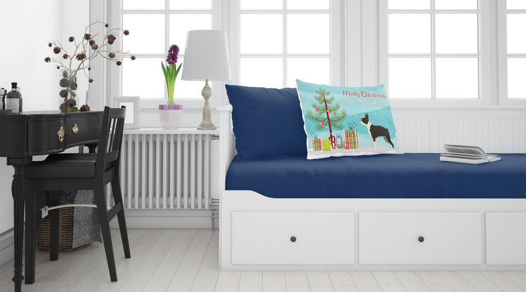 Boston Terrier Christmas Tree  Standard Pillowcase – Artistic Decorative Front, White Back CK3525PILLOWCASE