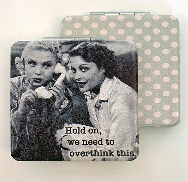 Pocket Folding Compact Mirror With Vintage Image