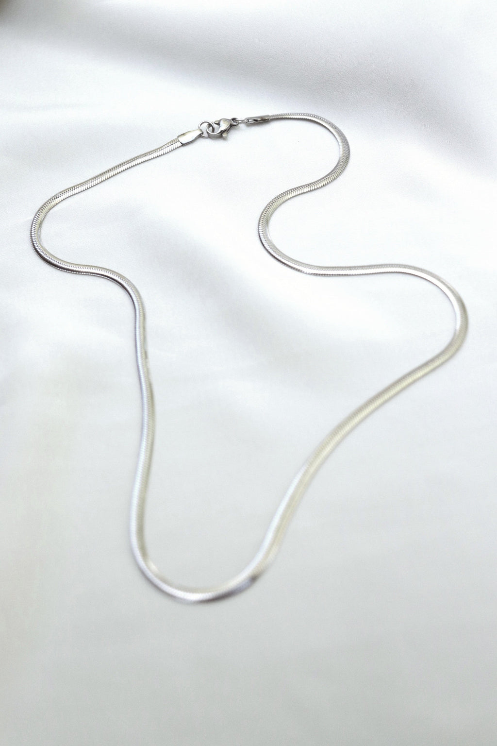 Flat Snake Chain - Silver - Stainless Steel