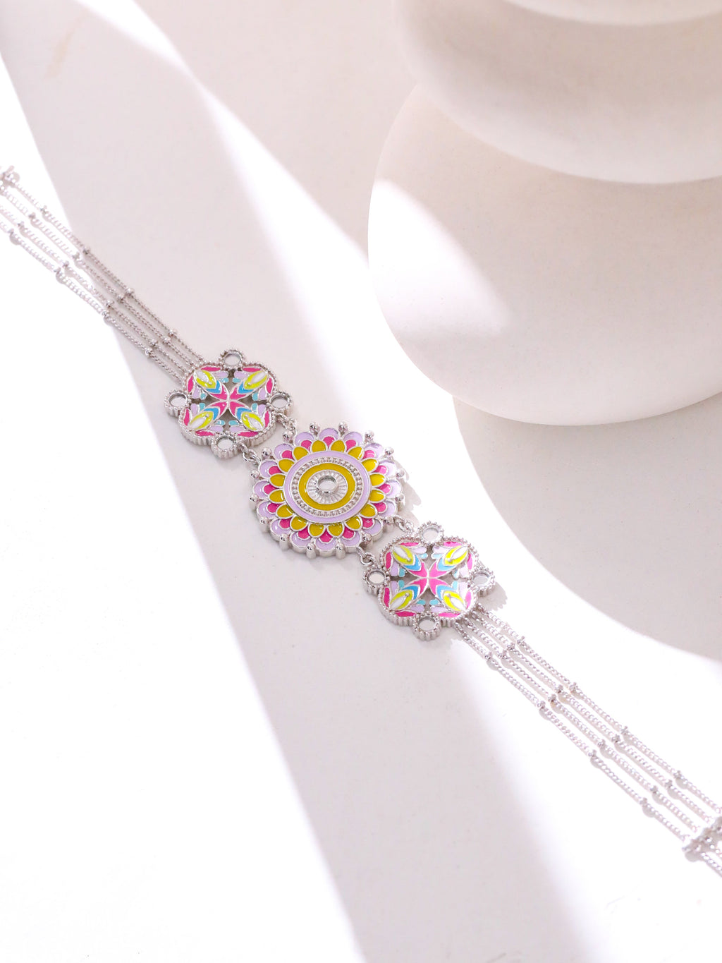 Colorful Cascade Multi-Strand Necklace