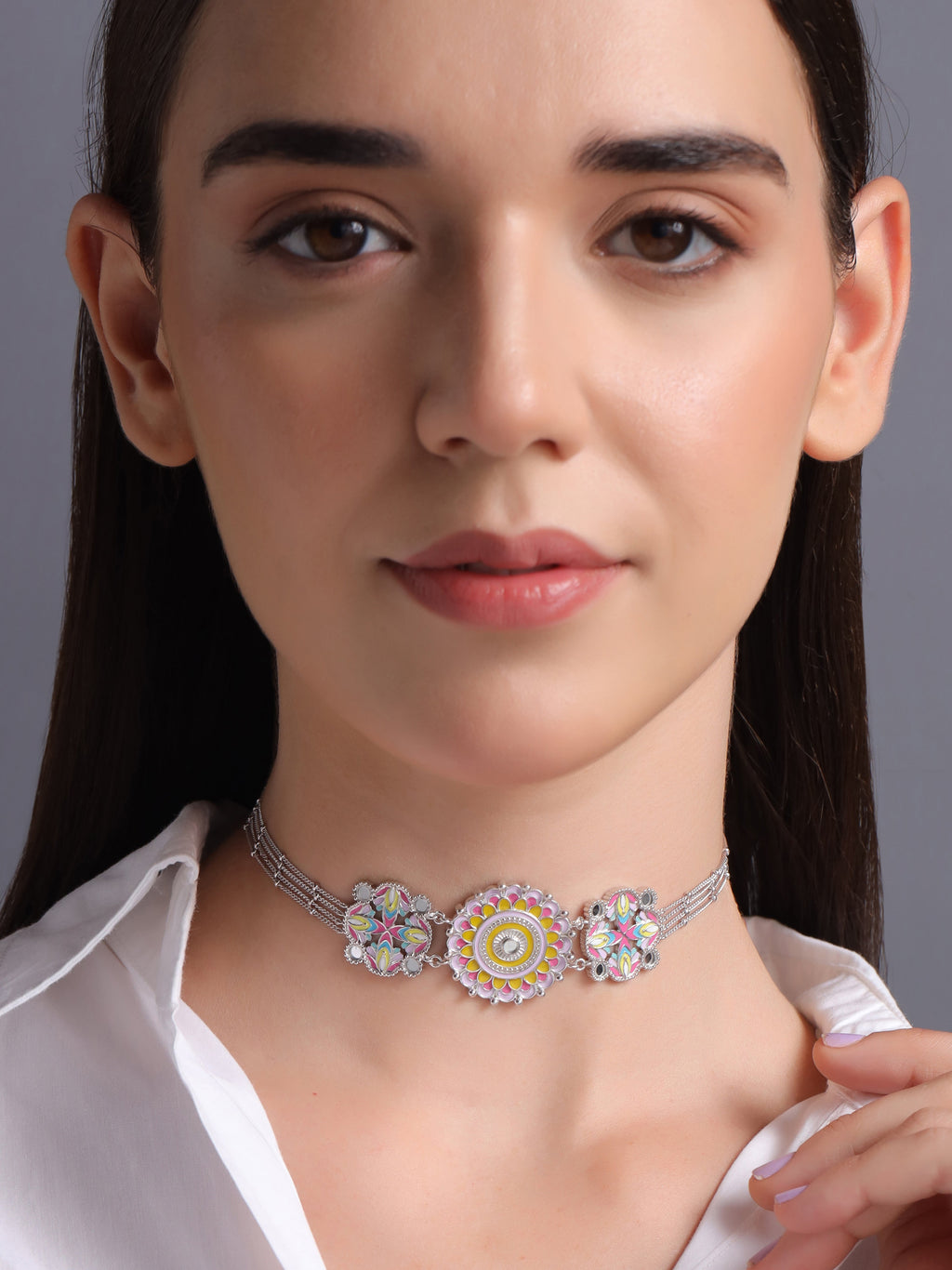 Colorful Cascade Multi-Strand Necklace