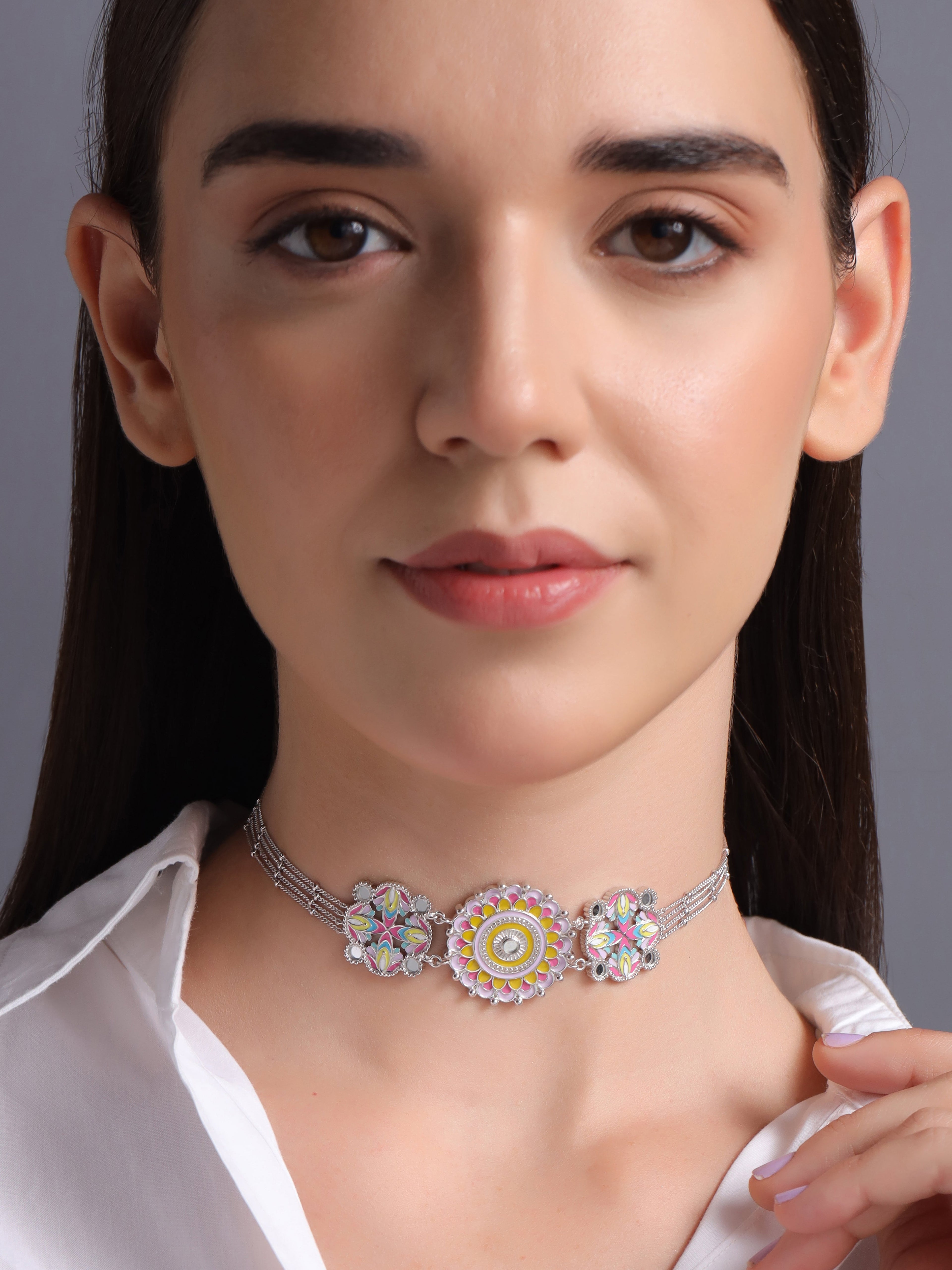 Colorful Cascade Multi-Strand Necklace
