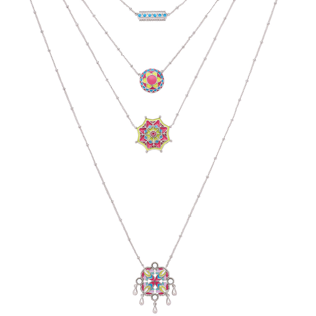 Enchanted Desert Garden Layered Pendant Necklace
