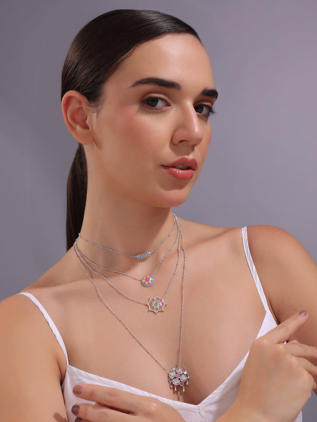 Enchanted Desert Garden Layered Pendant Necklace