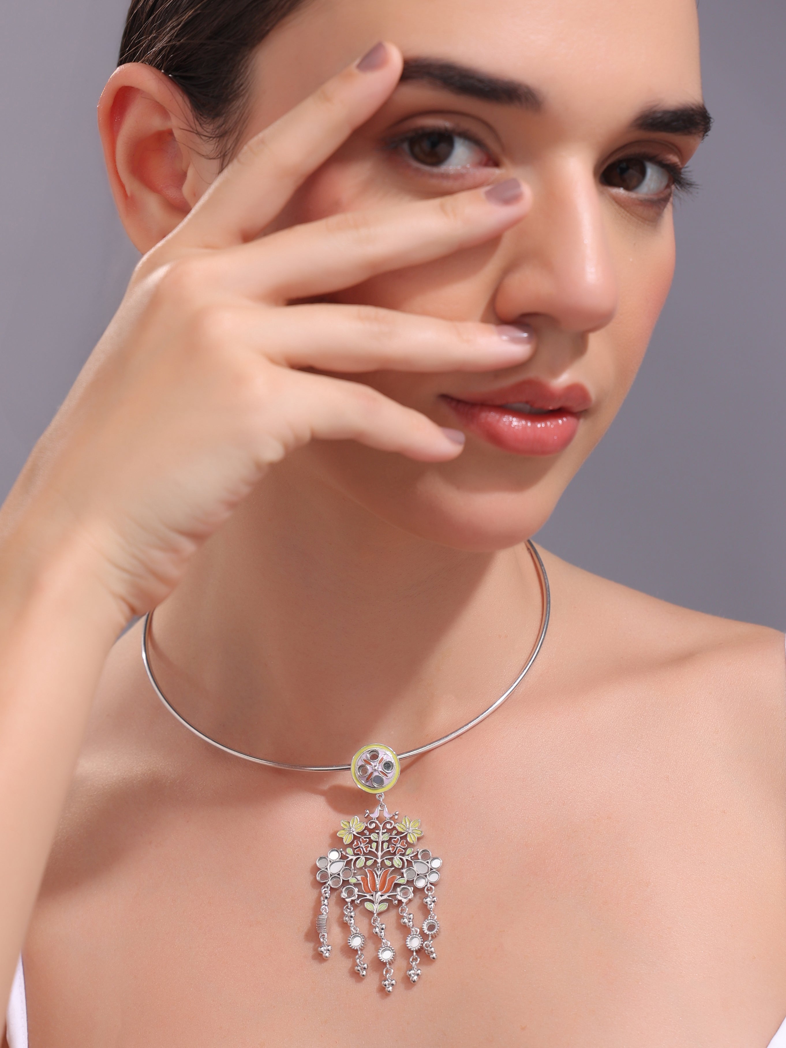 Floral Flock Hasli Necklace