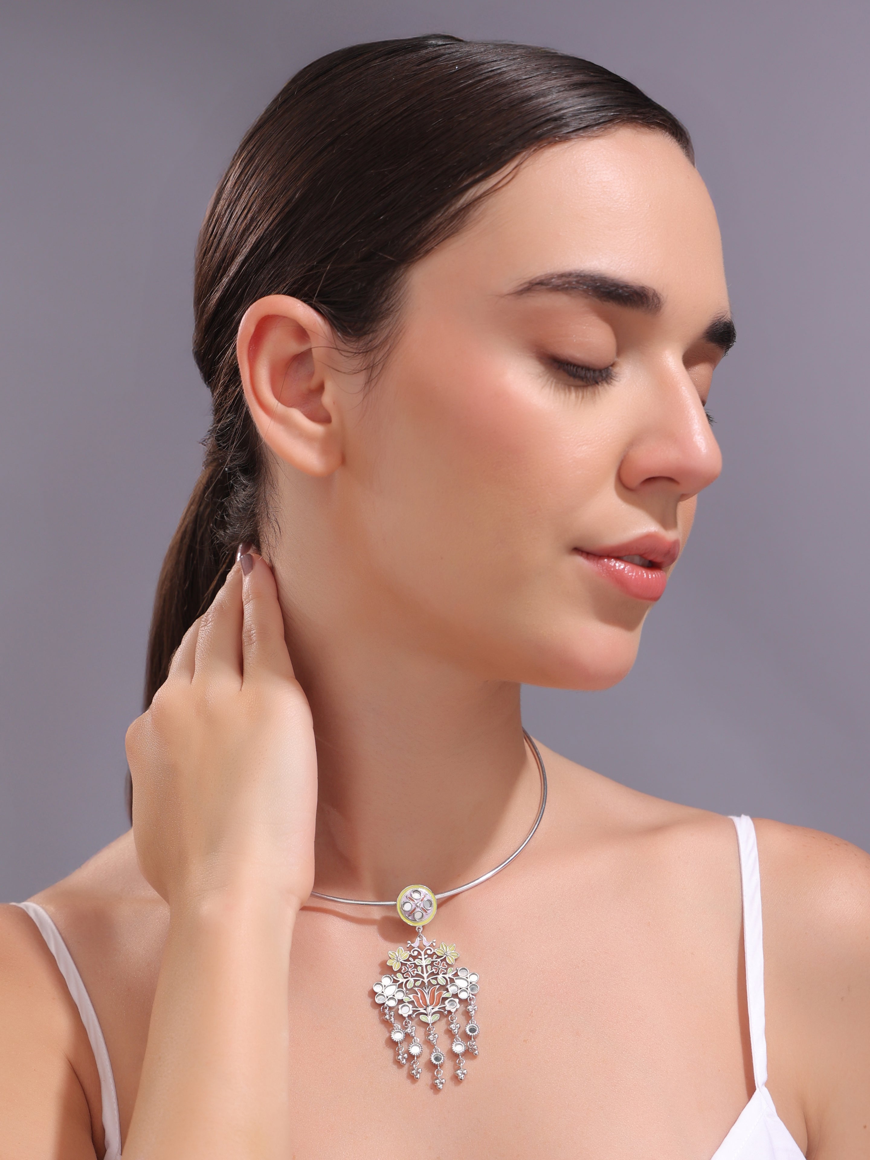 Floral Flock Hasli Necklace