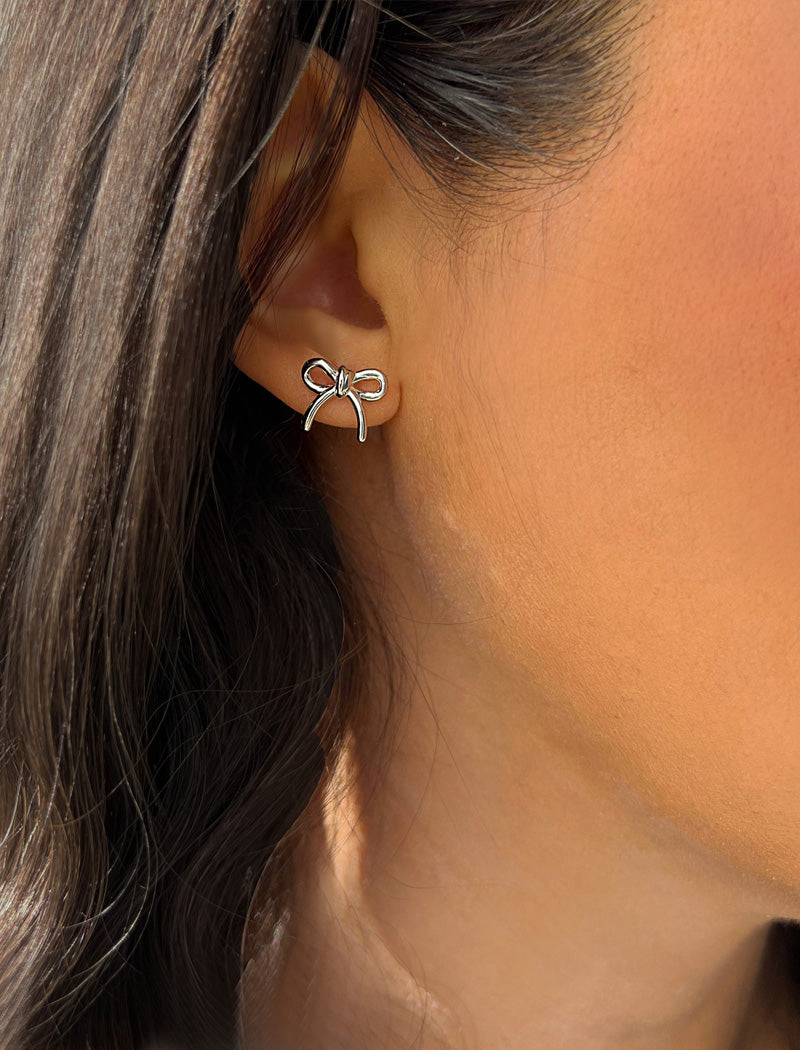 COQUETTE BOW Stud Earrings | 18K Gold Over Sterling Silver