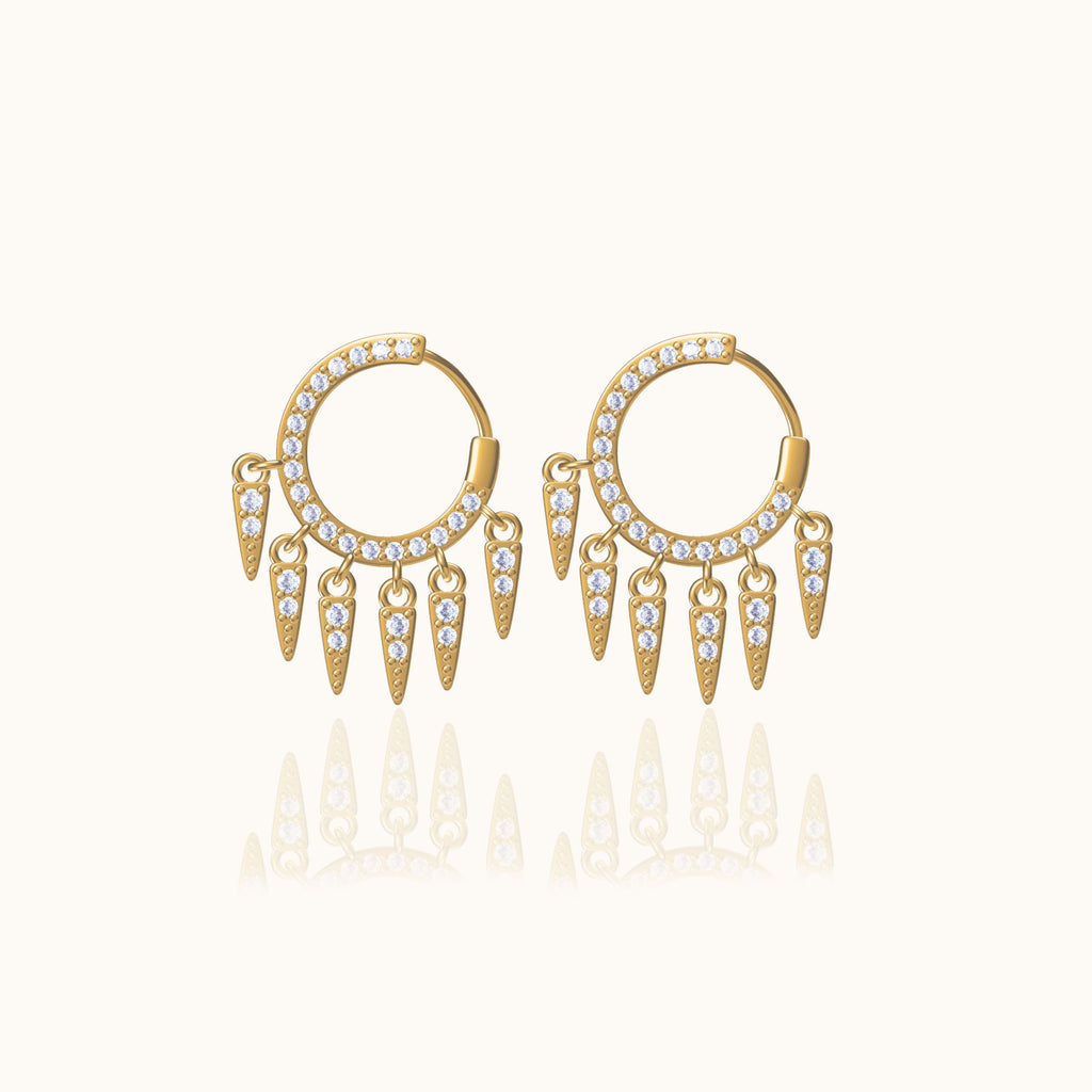 CZ Spike Tassel Stud Earrings