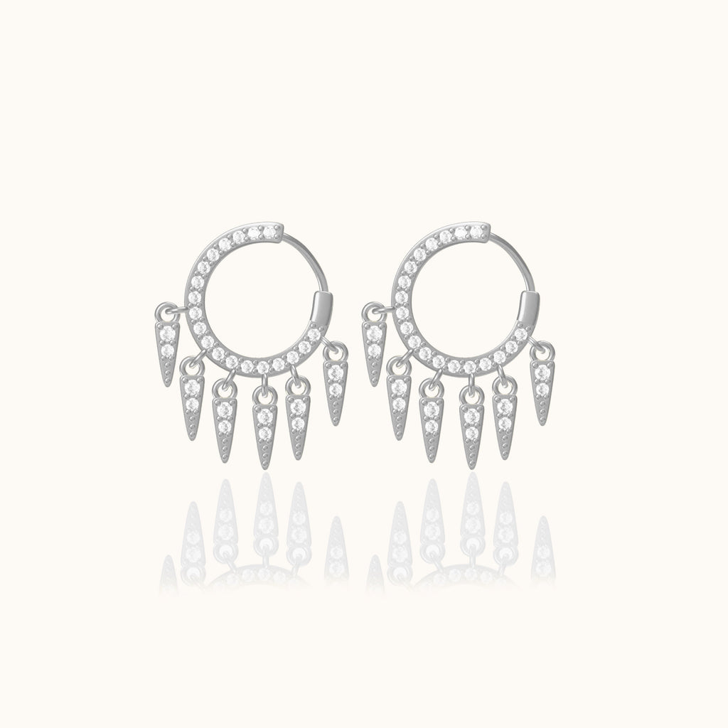 CZ Spike Tassel Stud Earrings