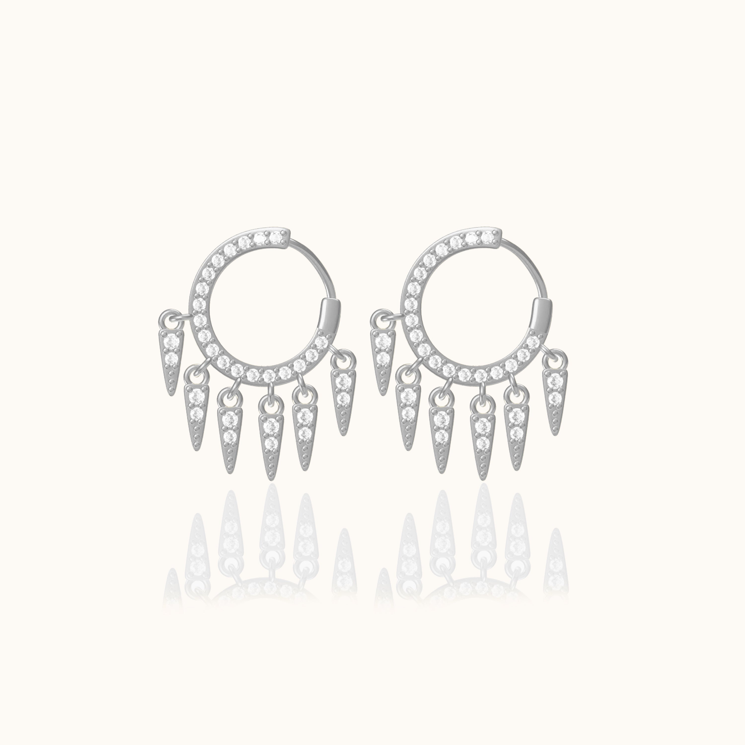 CZ Spike Tassel Stud Earrings