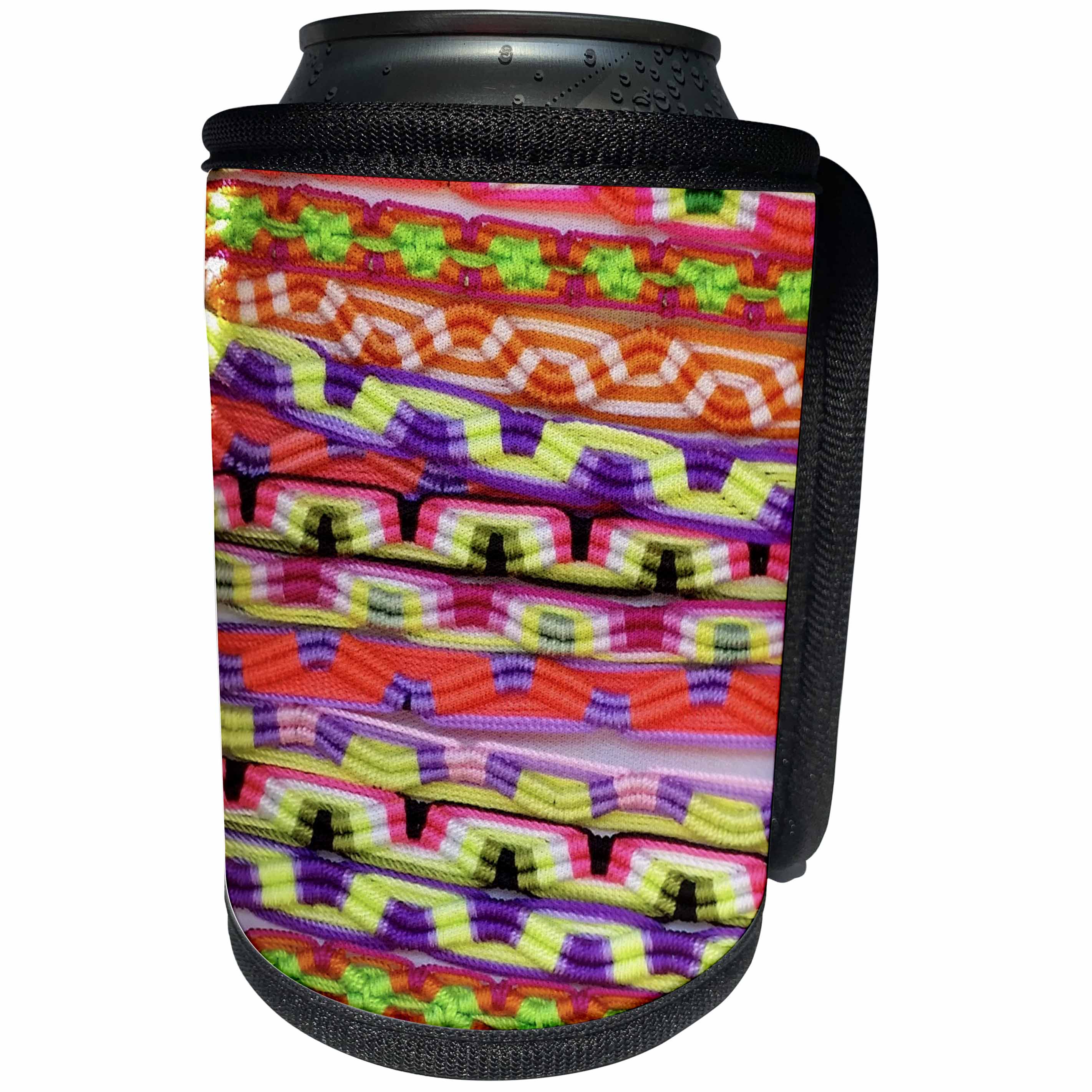3dRose Abstract Cruise Jamaican Ribbon - Image of Close Up Of Jamaican Ribbons - Can Cooler Bottle Wrap (cc_255355)
