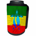 3dRose MacDonald Creative Studios – Islands - Jamaican flag colors and sea turtle symbol for a colorful island art. - Can Cooler Bottle Wrap (cc_295411)