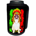 3dRose Sven Herkenrath Animal - Jamaica Flag with Pug Dog with Weed Cannabis - Can Cooler Bottle Wrap (cc_306653)