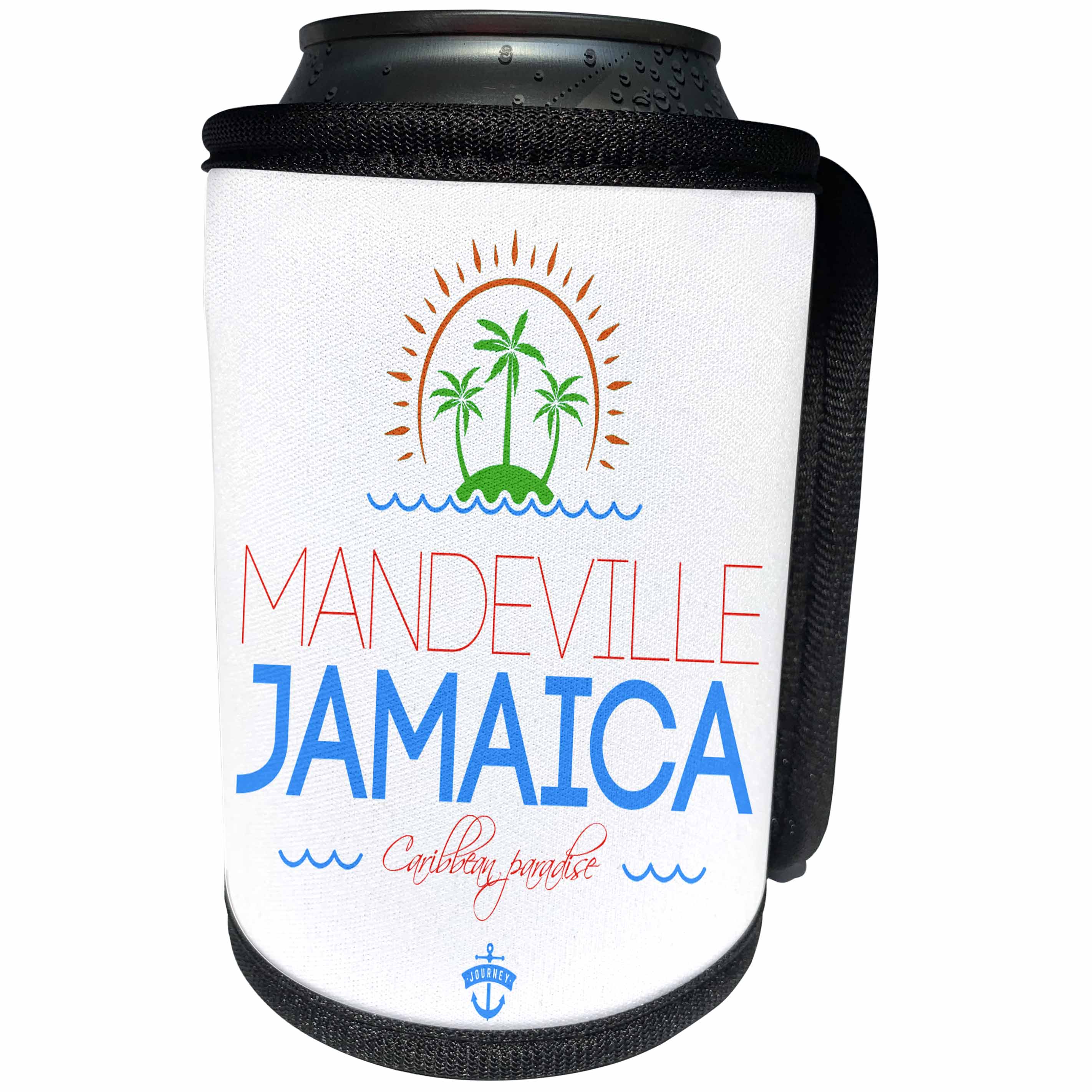 3dRose Alexis Design - Cities Jamaica - Mandeville, Jamaica city. Summer journey and fun - Can Cooler Bottle Wrap (cc_313230)