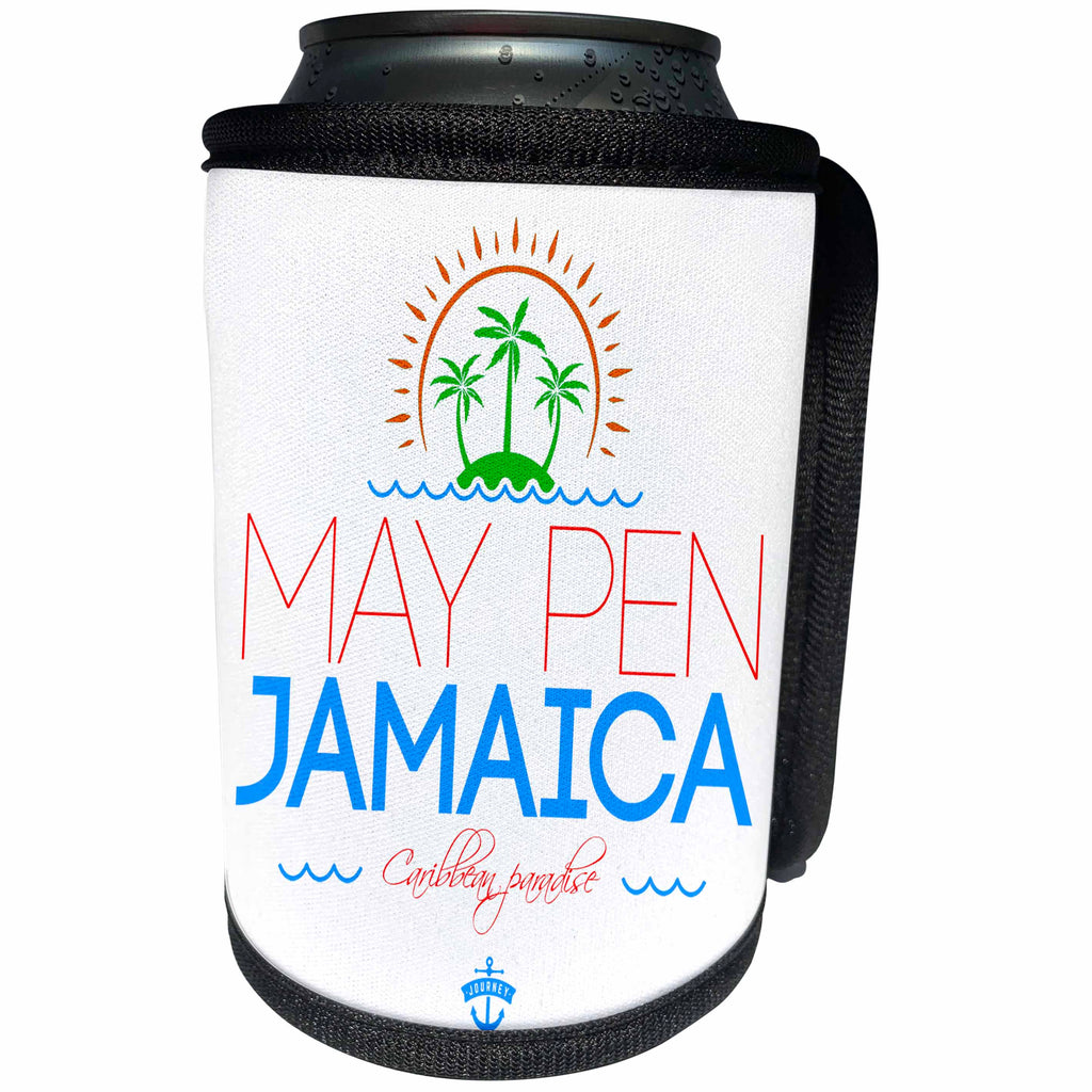 3dRose Alexis Design - Cities Jamaica - May Pen, Jamaica city. Summer journey and fun - Can Cooler Bottle Wrap (cc_313231)