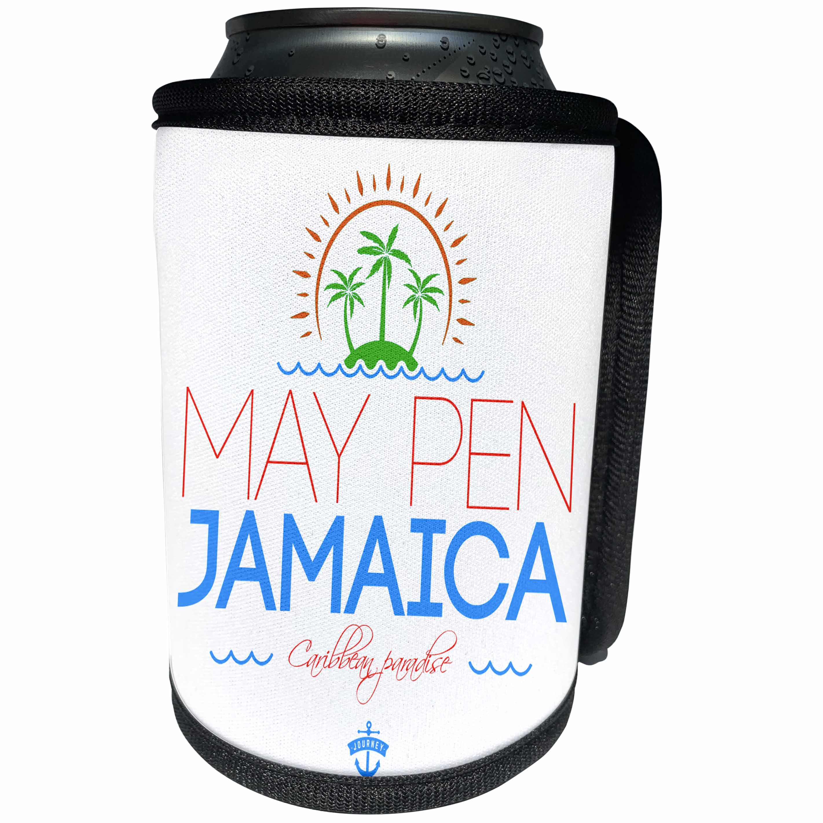3dRose Alexis Design - Cities Jamaica - May Pen, Jamaica city. Summer journey and fun - Can Cooler Bottle Wrap (cc_313231)