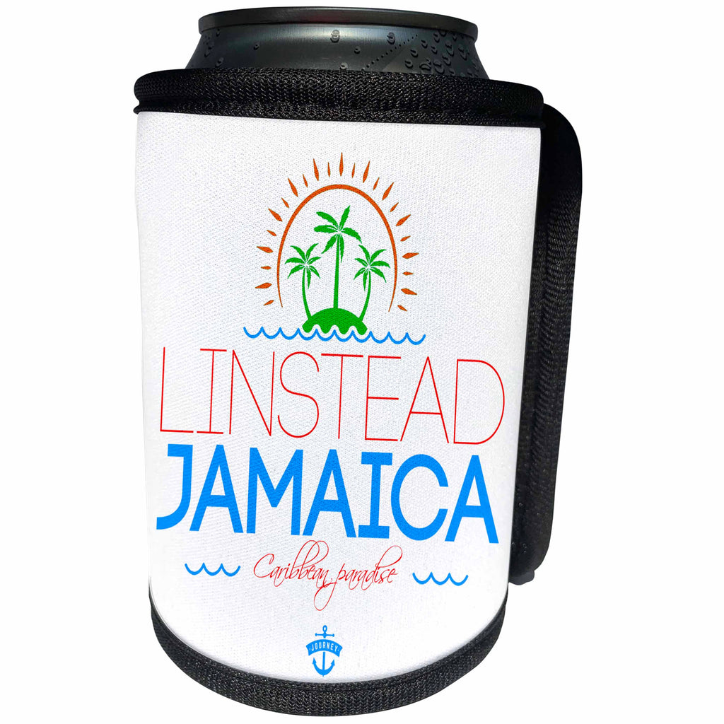 3dRose Alexis Design - Cities Jamaica - Linstead, Jamaica city. Summer journey and fun - Can Cooler Bottle Wrap (cc_313233)