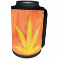 3dRose Cannabis Leaf Faux Vintage Grunge - Can Cooler Bottle Wrap (cc_326224)