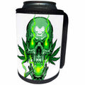 3dRose Cassie Peters Cannabis - Green Cannabis Skull - Can Cooler Bottle Wrap (cc_358726)