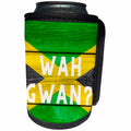 3dRose Image of the words wah gwan with jamaican flag - Can Cooler Bottle Wrap (cc-361803)