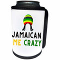 3dRose Image of the words jamaican me crazy with rasta hat - Can Cooler Bottle Wrap (cc-361807)