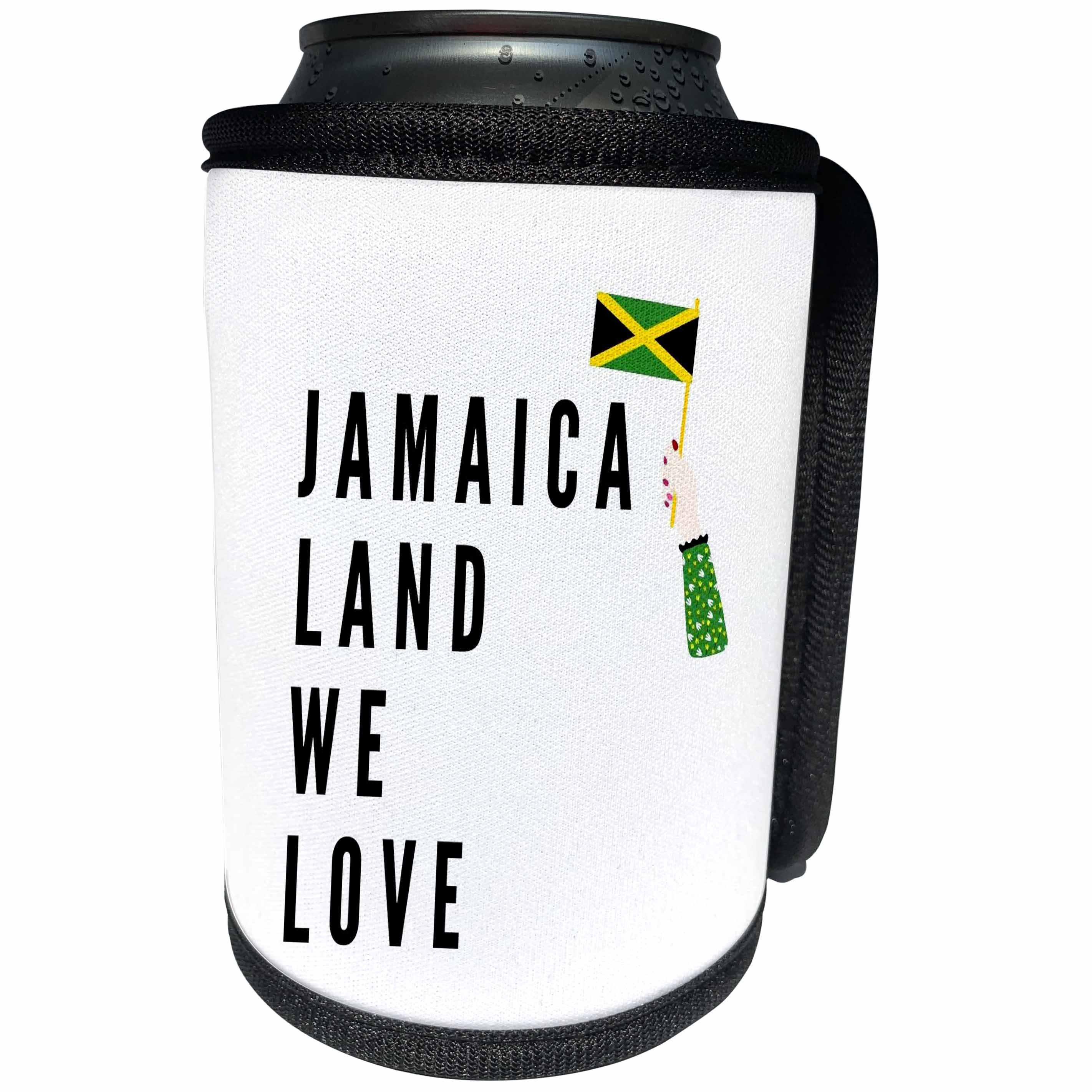 3dRose Image of the words jamaica land we love with jamaican... - Can Cooler Bottle Wrap (cc-361809)