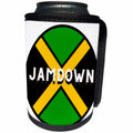 3dRose Image of the words jamdown with jamaican flag - Can Cooler Bottle Wrap (cc-361810)