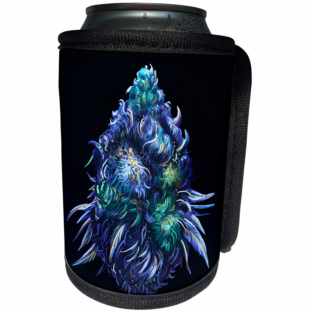 3dRose Cassie Peters Cannabis - Watercolor Cannabis Bud - Can Cooler Bottle Wrap (cc-371367)