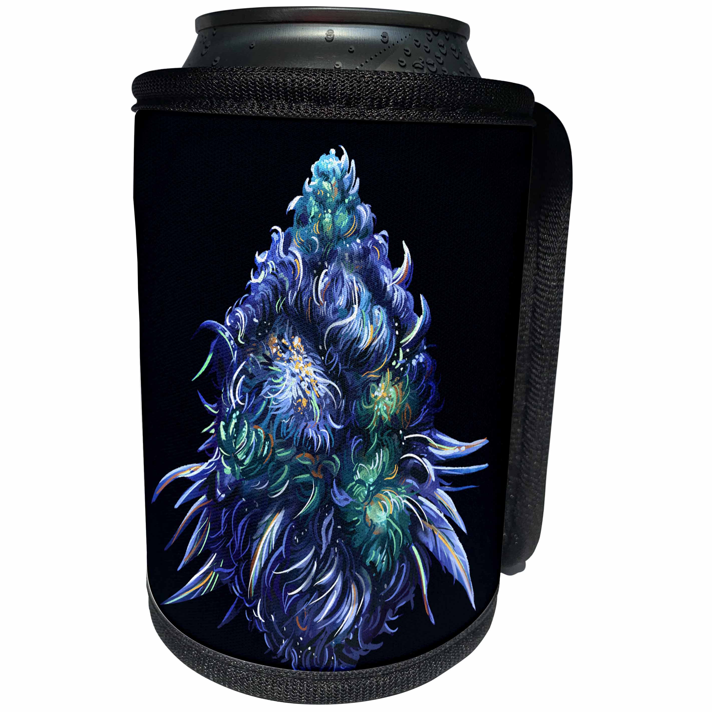 3dRose Cassie Peters Cannabis - Watercolor Cannabis Bud - Can Cooler Bottle Wrap (cc-371367)