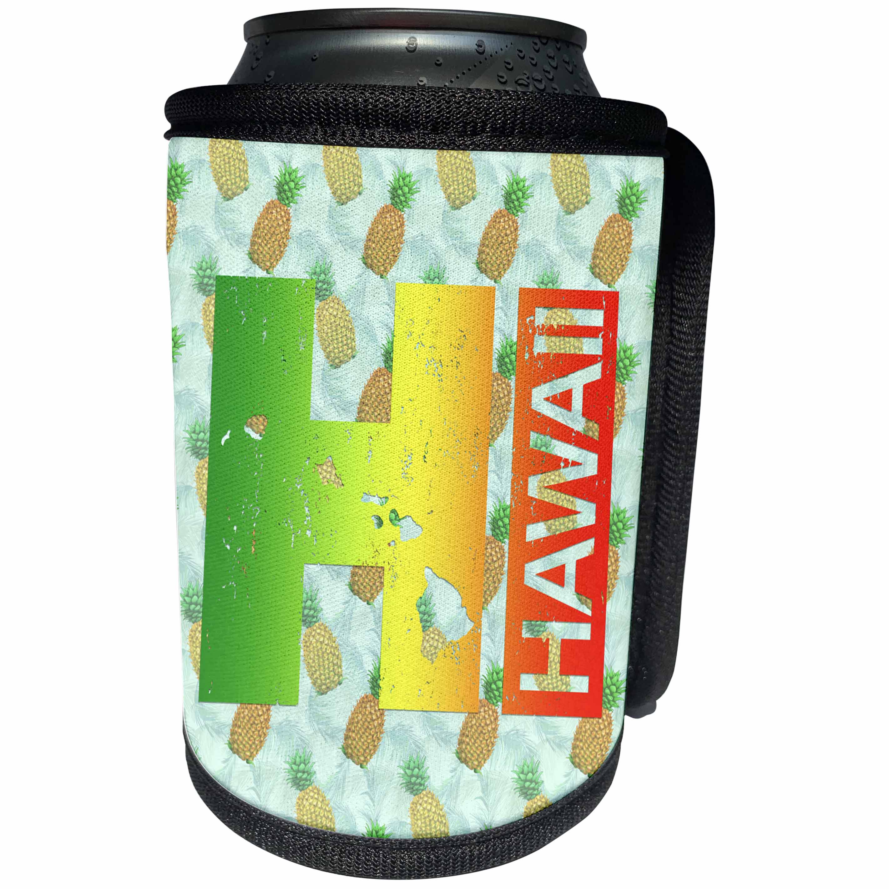3dRose HI Hawaii vacation design in Jamaican colors over... - Can Cooler Bottle Wrap (cc-379539)