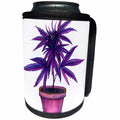 3dRose Cassie Peters Cannabis - Purple Cannabis Plant - Can Cooler Bottle Wrap (cc-385140)