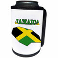 3dRose 777images Flags and Maps - North America - Jamaican flag in the outline map and word Jamaica - Can Cooler Bottle Wrap (cc_58778)