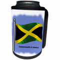 3dRose 777images Flags and Maps - North America - Jamaican flag for the Commonwealth of Jamaica waving on a blue background - Can Cooler Bottle Wrap (cc_58786)