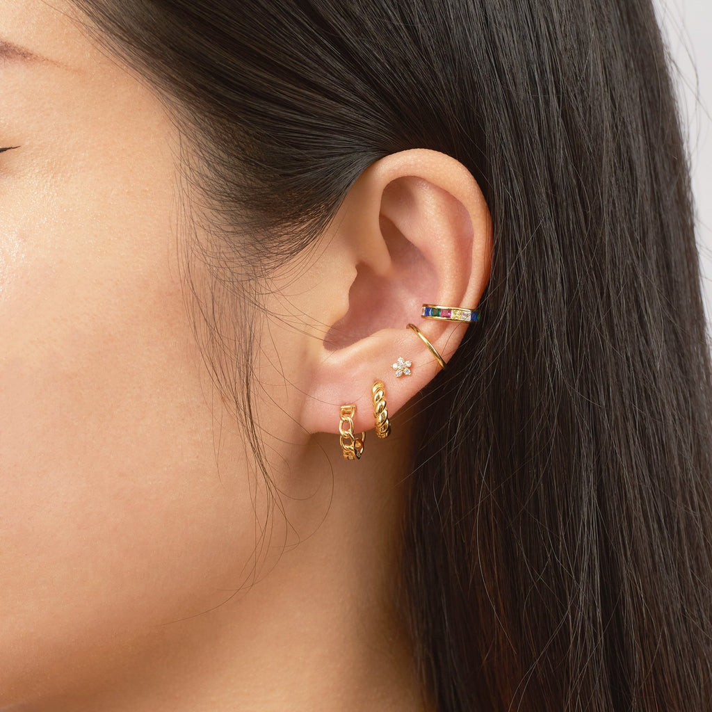 Circular Chain Hoop Earrings