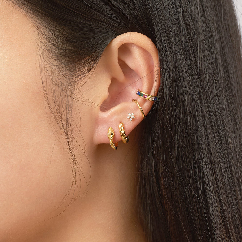 Single Rainbow CZ Embellished Ear Cuff