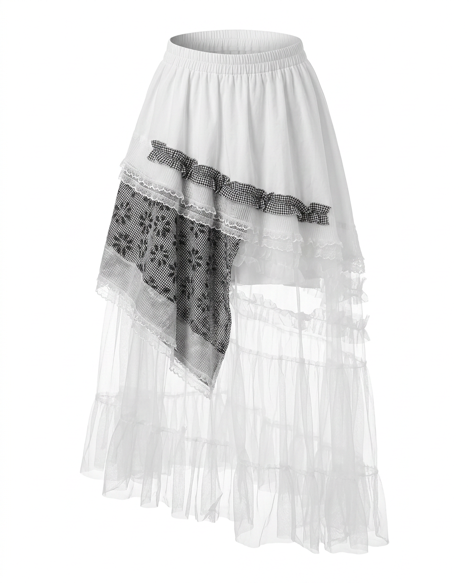 Sovereign Plaid Patchwork Maxi Skirt