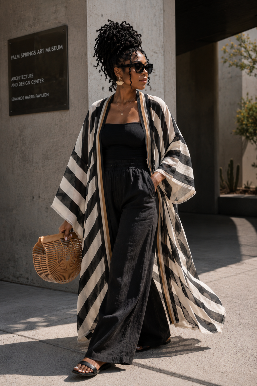 Striped Kimono Cardigan – Timeless Chic Open Front Cover Up