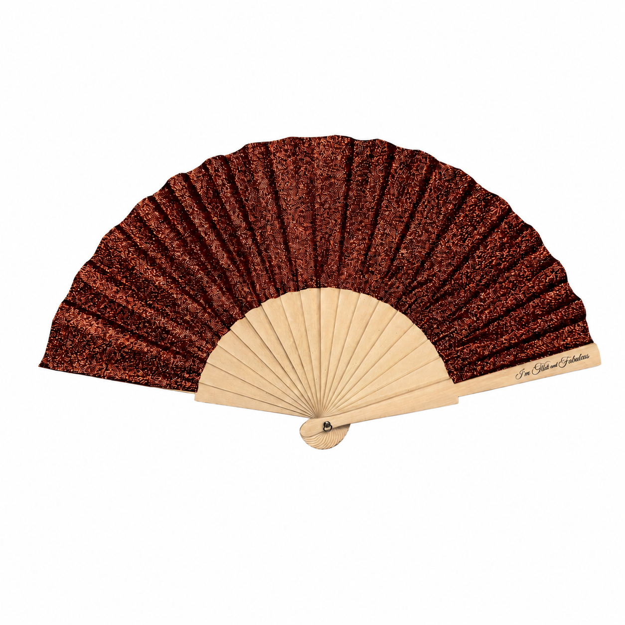 Orange Sparkle Hand Fan