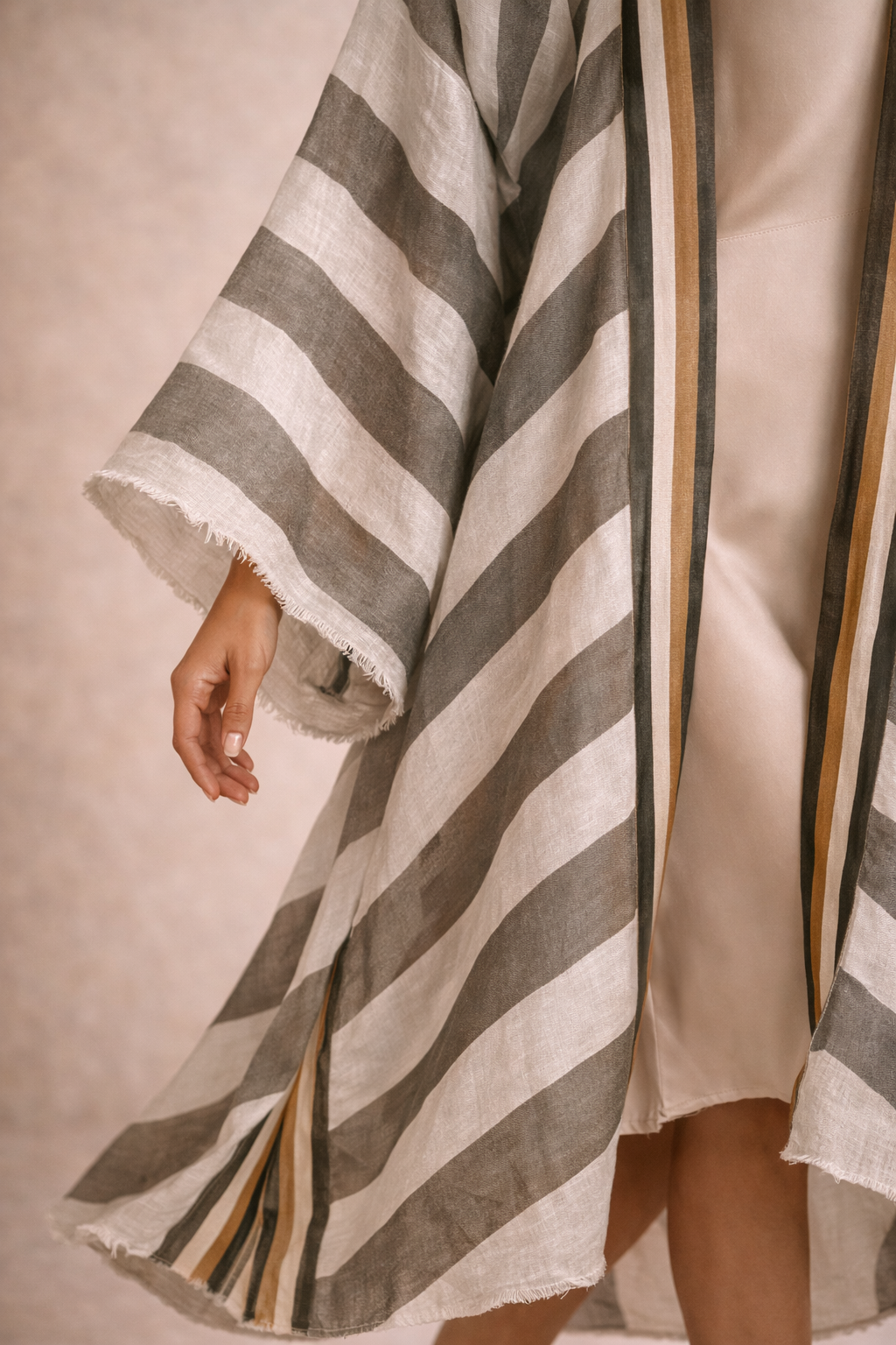 Striped Kimono Cardigan – Timeless Chic Open Front Cover Up