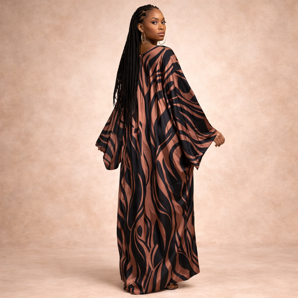Mocha Rhythm Kimono