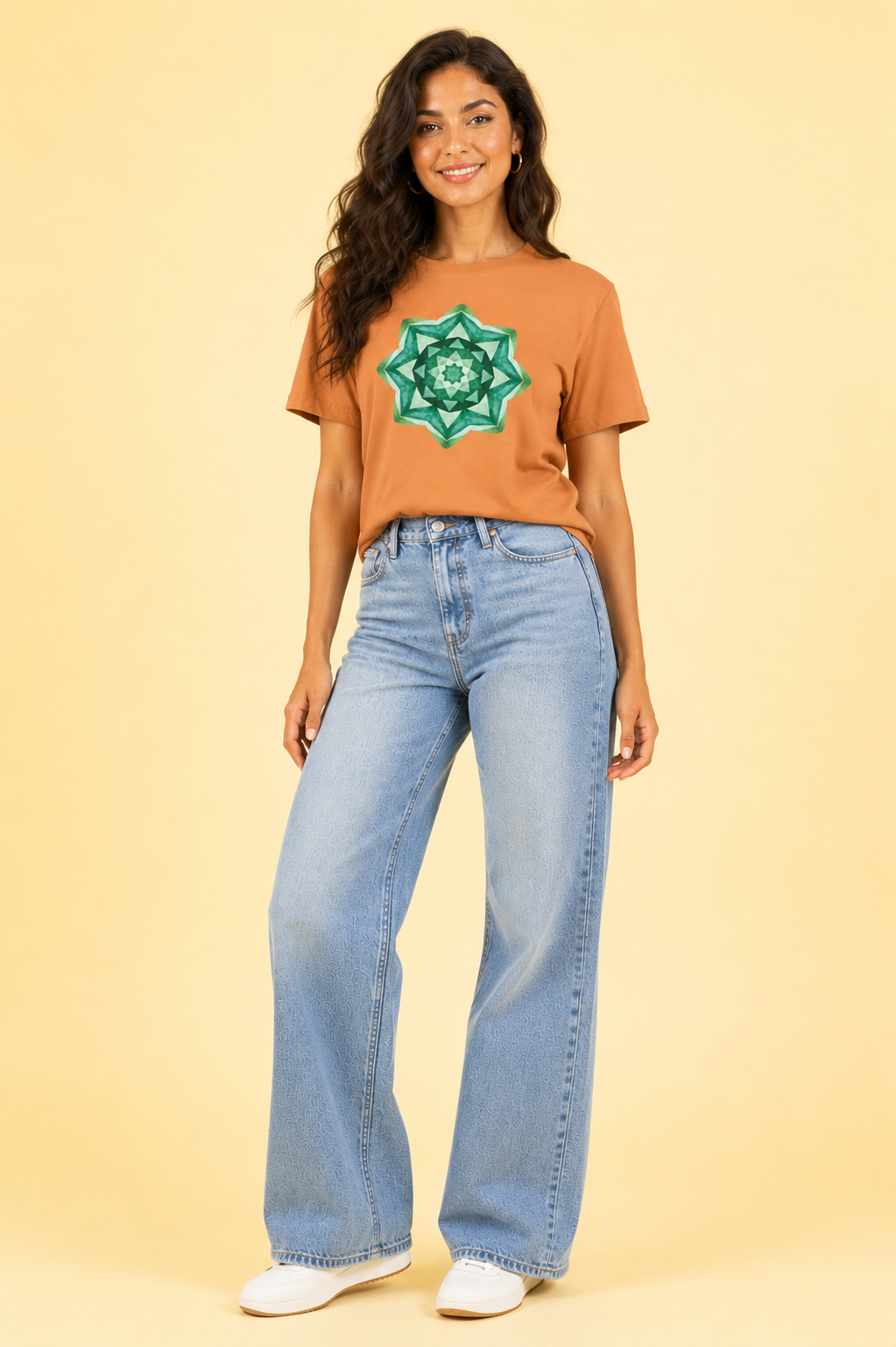 Emerald Sacred Geometry Mandela T-Shirt