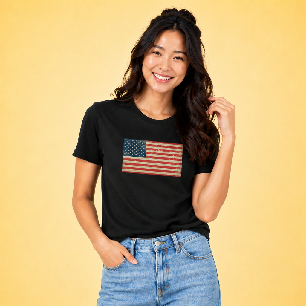 American Flag Organic Cotton  T Shirt