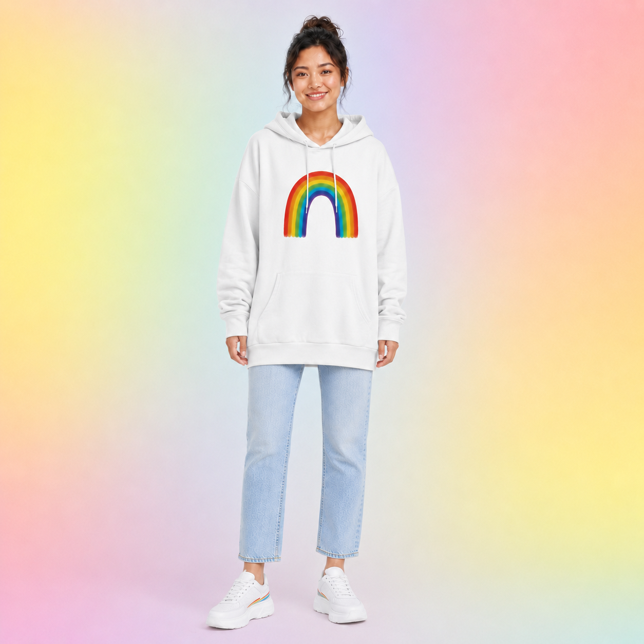 Classic Rainbow Relaxed Hoodie