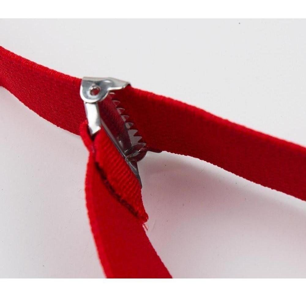 Cherry Red Suspenders & Bow Tie