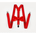 Cherry Red Suspenders & Bow Tie