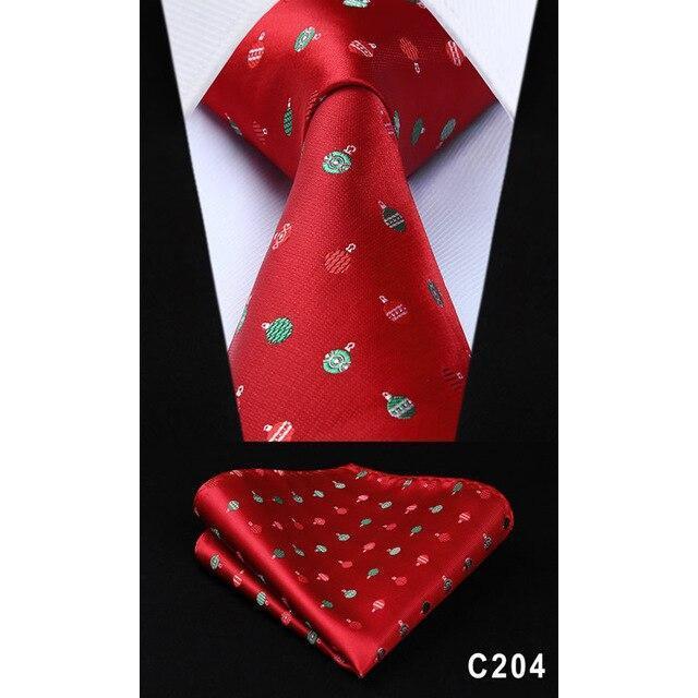 Christmas Holiday Collection Silk 3.4" Wide Neckties & Handkerchiefs