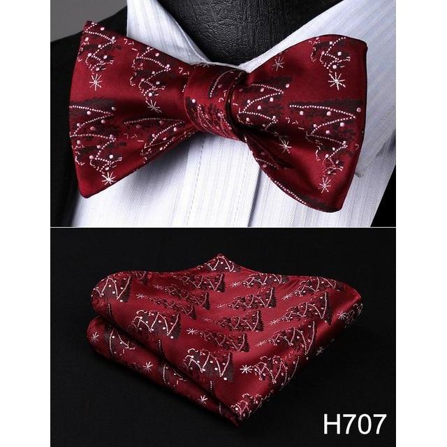 Christmas Holiday Collection Silk Bow Ties & Handkerchiefs