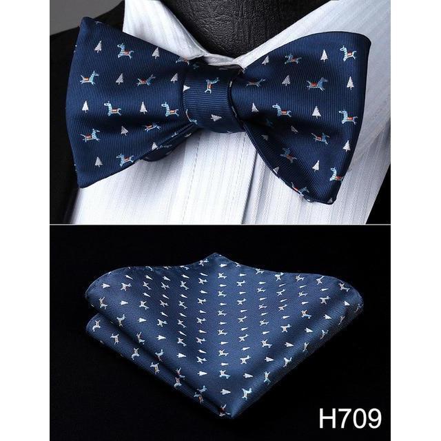 Christmas Holiday Collection Silk Bow Ties & Handkerchiefs